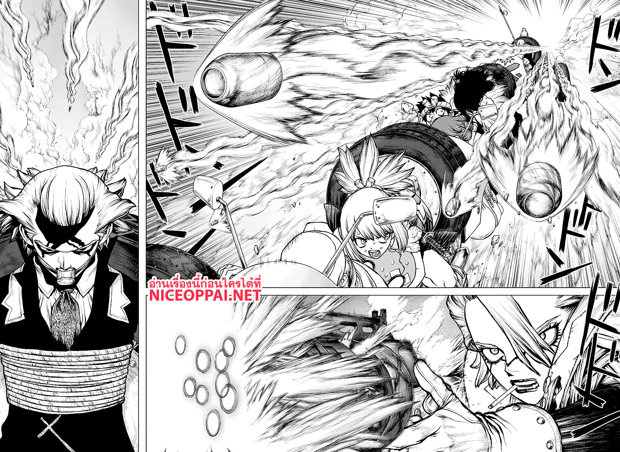 Dr.Stone 176-แผนศึกฝ่าวงล้อม